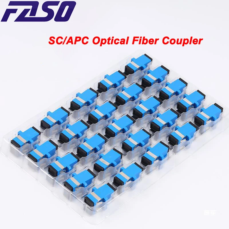 FASO 100/200/500pcs SC UPC Simplex Single-mode Fiber Optic Adapter SC Optical Fiber Coupler SC APC Fiber Flange SC Connector
