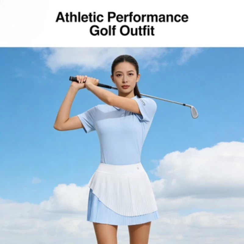 

Женская летняя рубашка для гольфа с короткими рукавами и лацканами, быстросохнущий облегающий трикотаж для занятий спортом на открытом воздухе, фитнес-топ