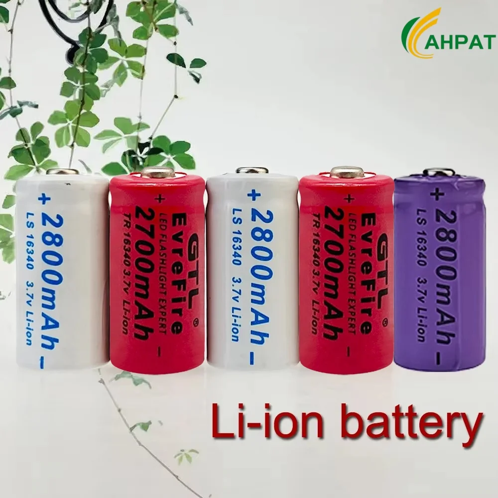 2024 NEW CR123A RCR 123 ICR 16340 Battery 2800mAh 3.7V Safety Camera Rechargeable Battery Lithium Ion L70 Plus Charger