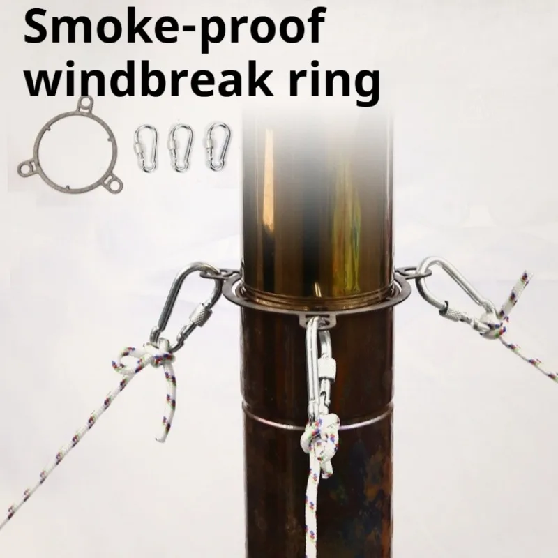Convenient Chimney Windproof Ring Camping Hiking Secure Camp Cookin Windbreak Rope Outdoor Multifunctional Stove Accessories
