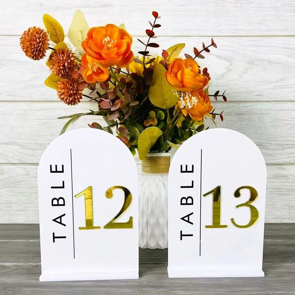 Wedding Table Numbers Modern Arch Wedding Table Number Sign White Arch Table Numbers for Wedding Reception Centerpiece Party