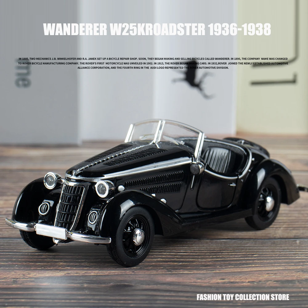 1: 32 WANDERER W25KROADSTER Alloy Car Model High Simulation Diecasts Toy With Sound and Light Pull Back Vehicles Decoration Toys