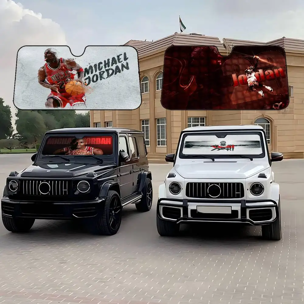 

Basketball Star M-Michael Jordan Car Solar Protection Heated Windshield Sunshade Car Window Windscreen Cover Auto Sun Visor