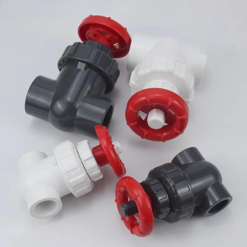 1Pcs UPVC I.D 20/25/32/40/50mm Gate Valve Precision Flow Control PVC  Switch  Ball Valve For Garden Irrigation Aquarium