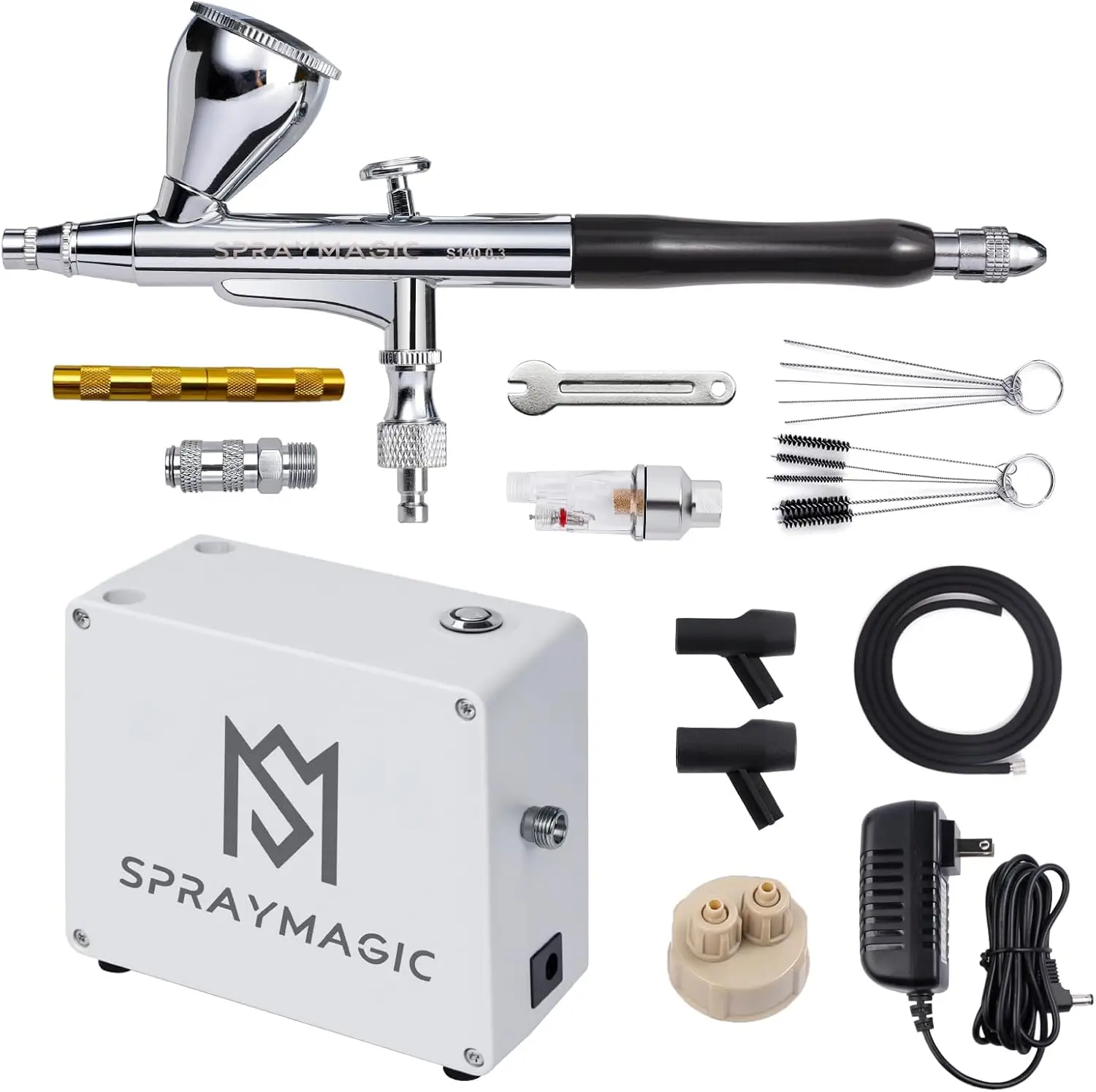 

Dual-Action Airbrush Kit with Compressor for Nails, Model Cars, Tattoo & Art Gifts