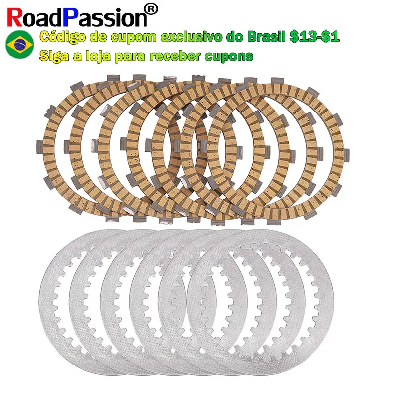 Acessórios para motocicletas Road Passion, kit de disco de embreagem e disco de fricção de aço para Yamaha XVS650 Drag Star 1997-2002 22U-16321-00-00