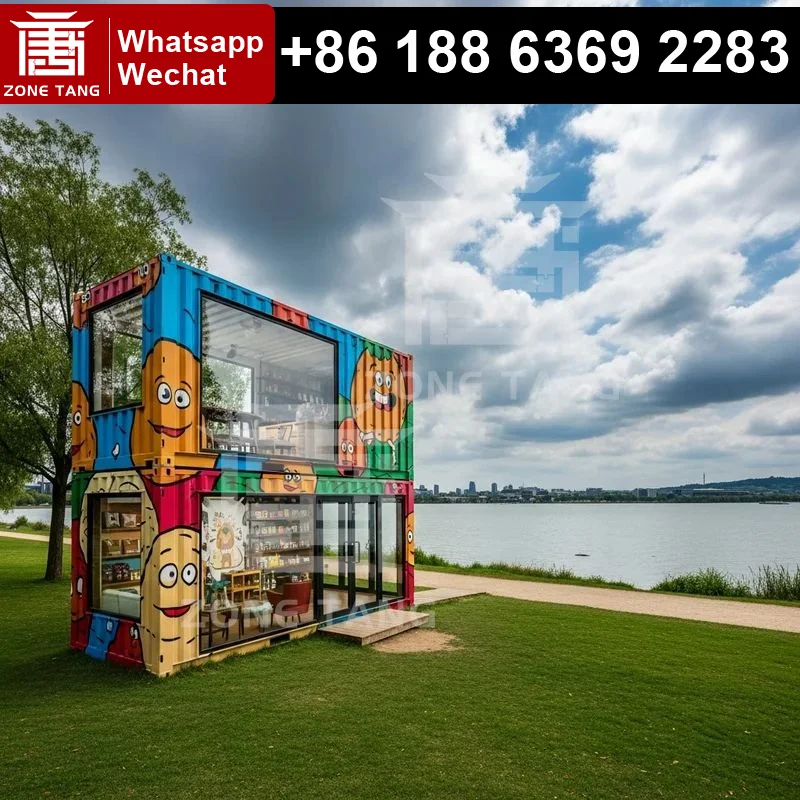 

Большой модульный дом-контейнер для столовой, кофейня из контейнеров, креативный дом-контейнер, легко перемещаемый