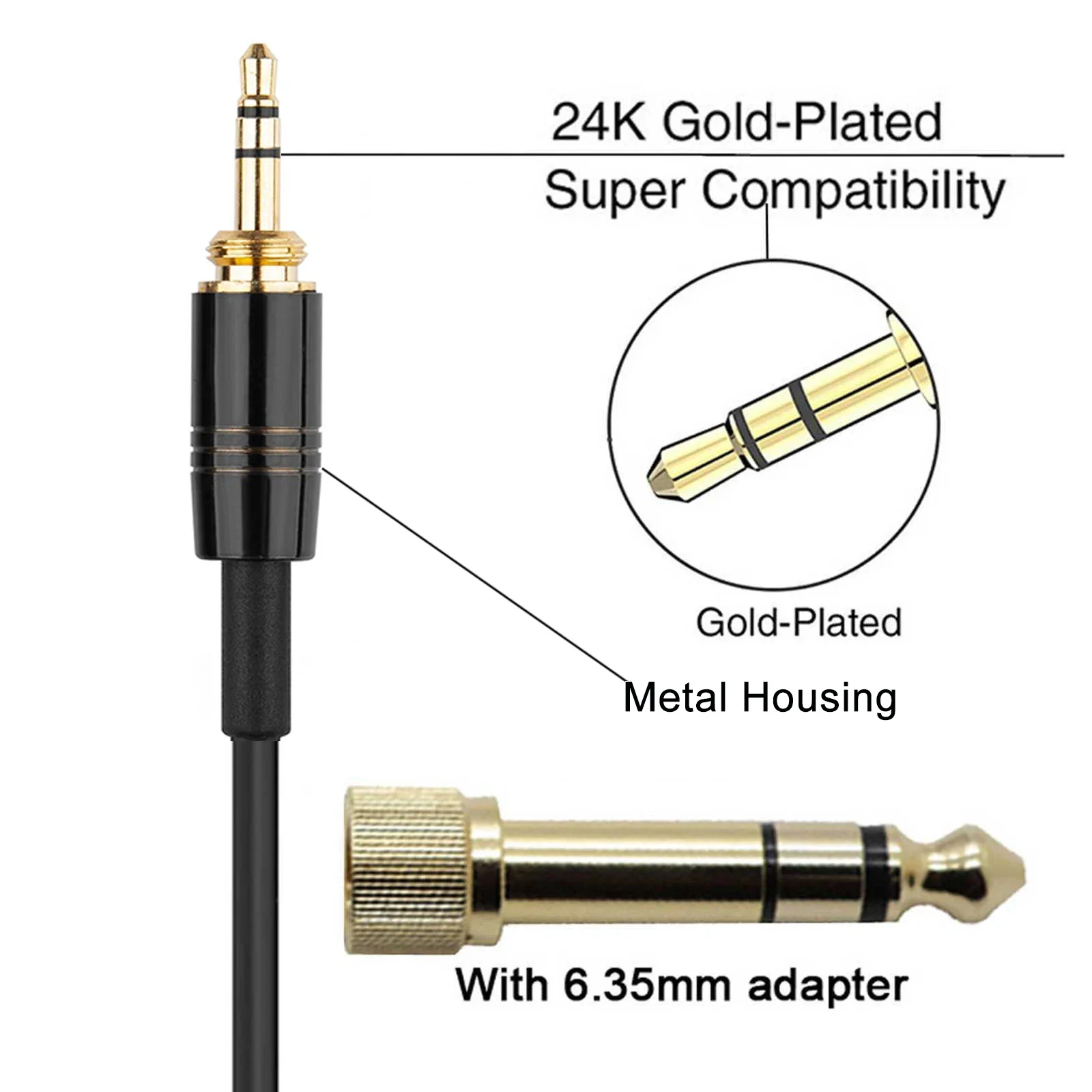 6.35mm Spring Coiled Mini XLR 3 Pin Replacement Cable Extension Cord for Beyerdynamic DT 700 900 1990 1770 Pro X Headphones