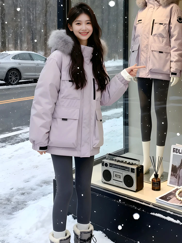 

Женская утепленная хлопковая куртка-пуховик: теплая рабочая одежда, дизайн для весны, осени и зимы, модный корейский стиль, длинный рукав