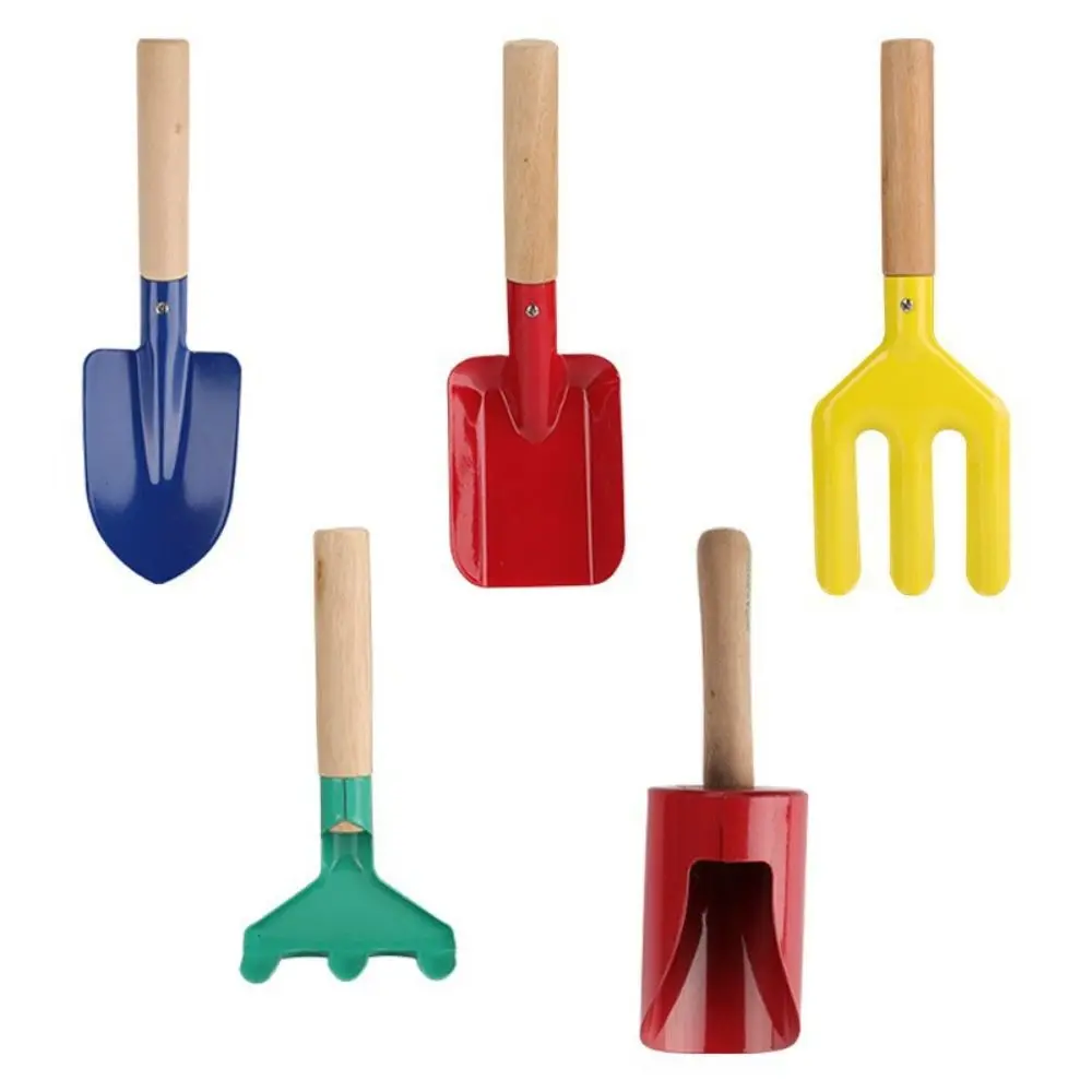 Digging Sand With Wooden Handle Beach Toy Barrel Fork Spade Gardening Tool Kids Garden Tool Rake Trowel