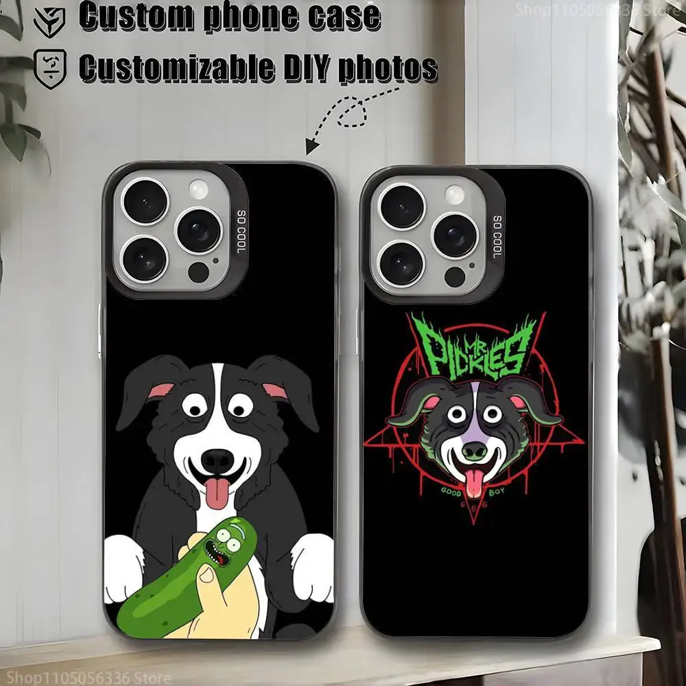 

Cartoon Mr P-Pickles Phone Case For iPhone 16,15,14,13,12,11,Mini,Pro,MAX,plus,Black Matte Shockproof Cover