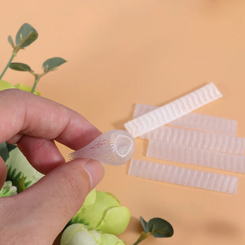 100 stuks make-upborstelmouwen 7x1cm beschermhoezen pe plastic gaas voor schone opslag reisvriendelijke make-up tool accessoirekit