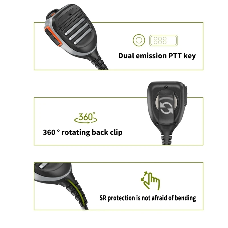 Q1W2 Microphone d'épaule sonore talkies-walkies Micropone pour A58 2 radios transmission