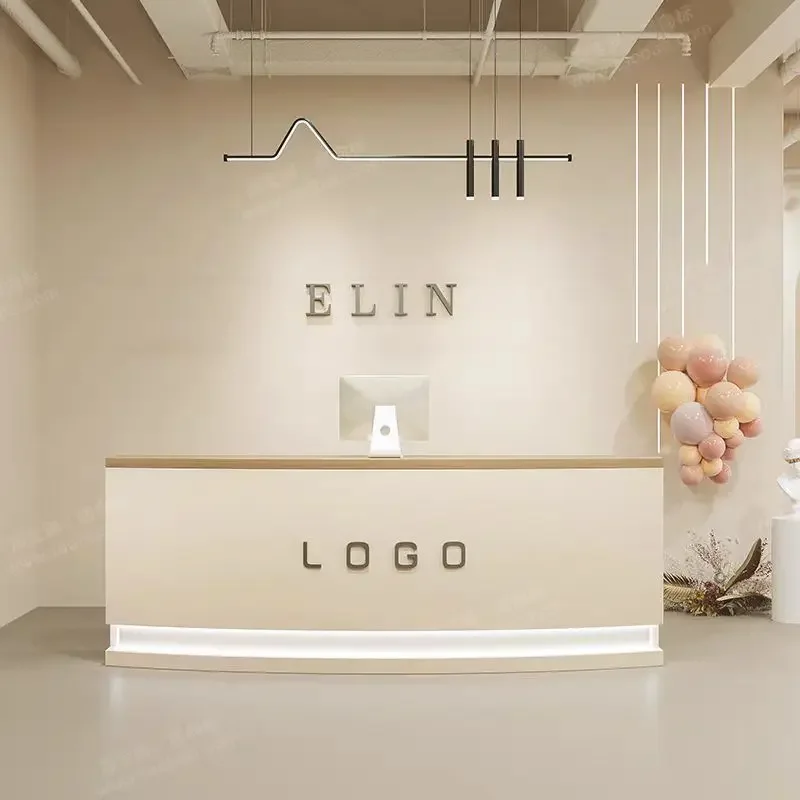 

Современная стойка регистрации, мебель для эстетического магазина, небольшой белый стол для прихожей малого бизнеса, кассовый аппарат, салон красоты, дом