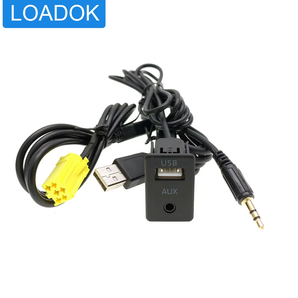 

Car MINI ISO 6 Pin 6P USB Adapter Cable Function Connector Plug for Alfa Romeo 159 Fiat Grande Punto 2007 Onwards Accessories