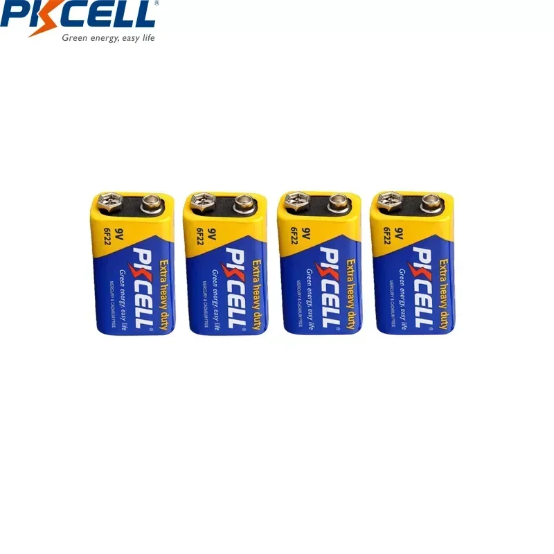 12PC PKCELL 9V 6F22  9 Volt Battery Equal To CR9V ER9V 6LR61 Batteries Extra Heavy Duty Carbon Zinc Battery for Electronic Therm