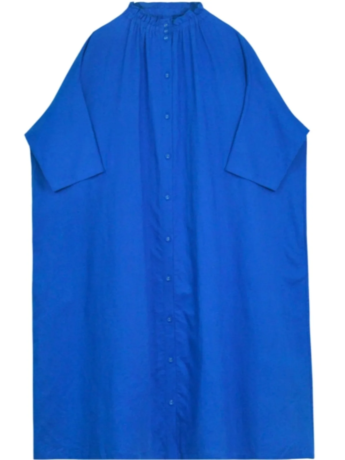 Klein bleu lin sept Sve Dr femmes printemps forêt système Art ample mince coton lin ouvert Cardigan Long Dr