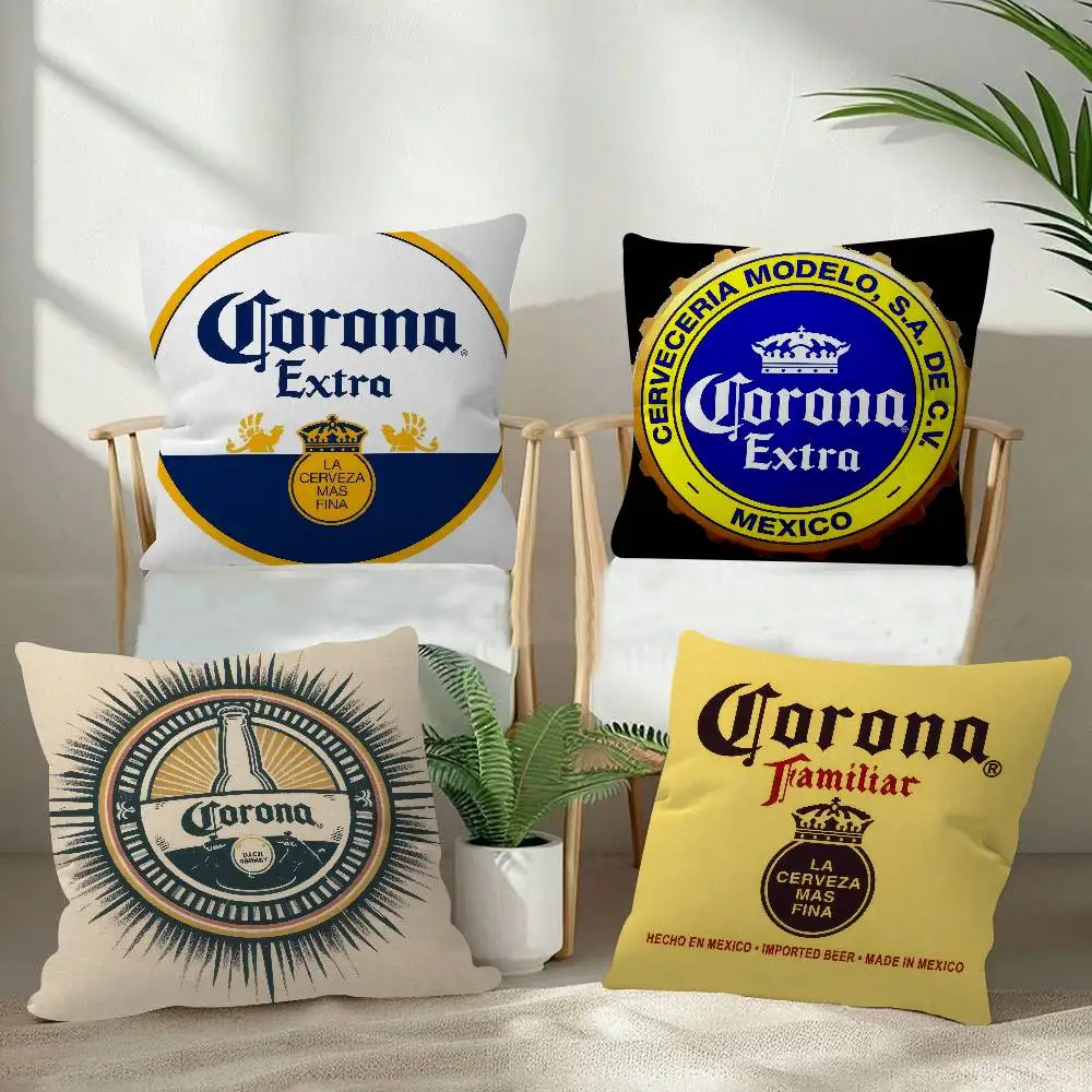 Наволочка с логотипом C-Corona E-Extra Beer, двусторонняя печать, короткий плюш, подходит для гостиных, спален, диванов, наволочка для декоративной подушки.