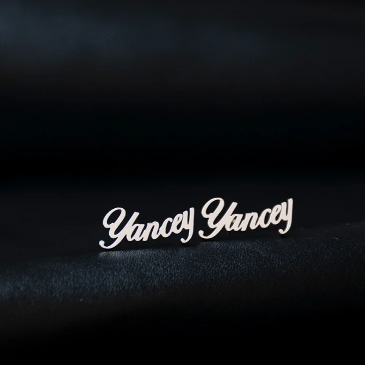 2023 Stainless Steel Custom Name Stud Earrings Personalized Nameplate Jewelry For Women Girls Custom Earrings Jewelry Gifts