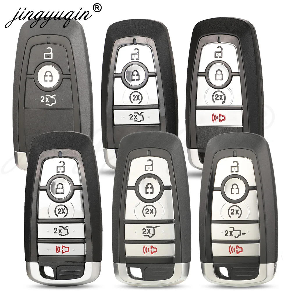 jingyuqin Car Key Case For Ford Mondeo Edge Escape Ranger Fusion Mustang Raptor Explorer F150 F250 F-350 4/5BTN Remote Fob Shell
