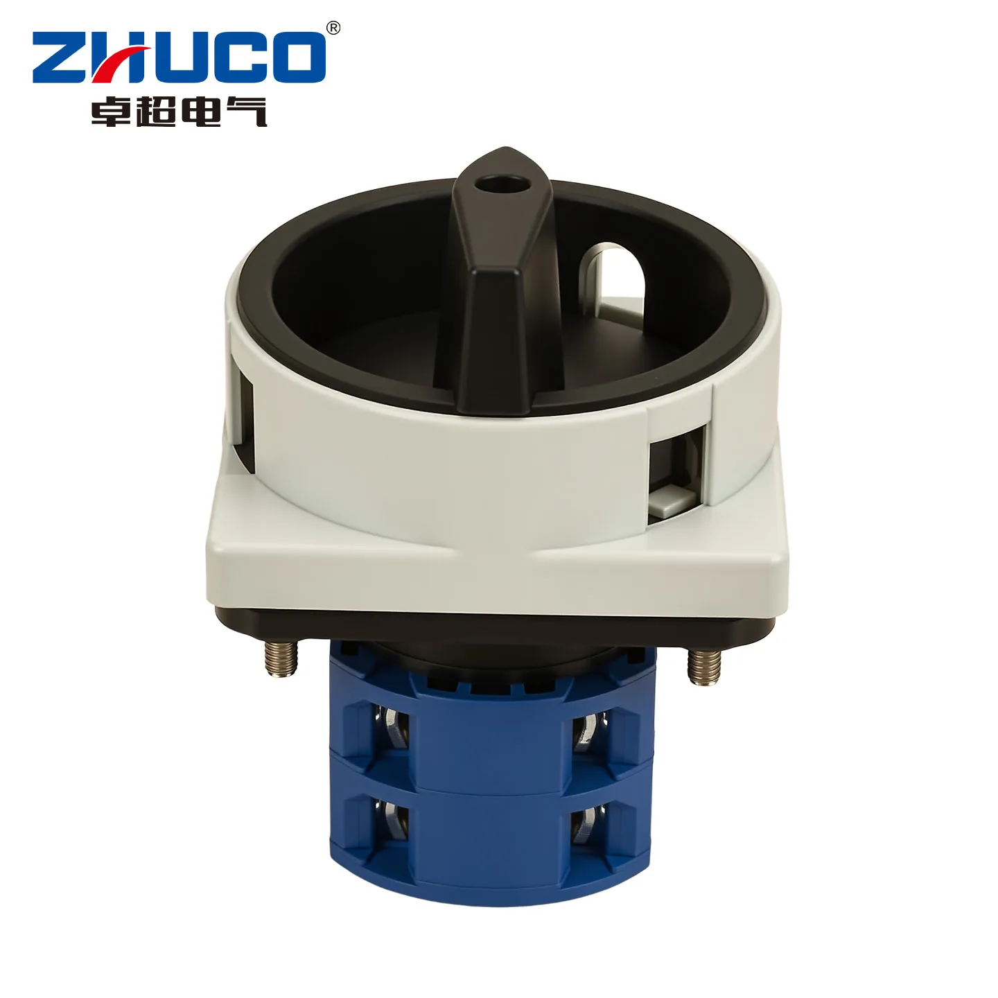 Zhuco 2-Position Selector Switch 25A 690V, 8-Terminal Universal Rotary Cam Selector with Locking Switch, Suitable for Distribution Cabinets, Machine Tools, Industrial Panels (Szw26-25/2Gs, on Off, Off on)