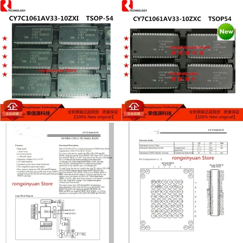 

Для детей от 1 года до 5 лет шт./лот CY7C1061AV33-10ZXI CY7C1061AV33 TSOP-54 16-Mbit (1M x 16) Статический Оперативная память оригинальный новый 100% качество