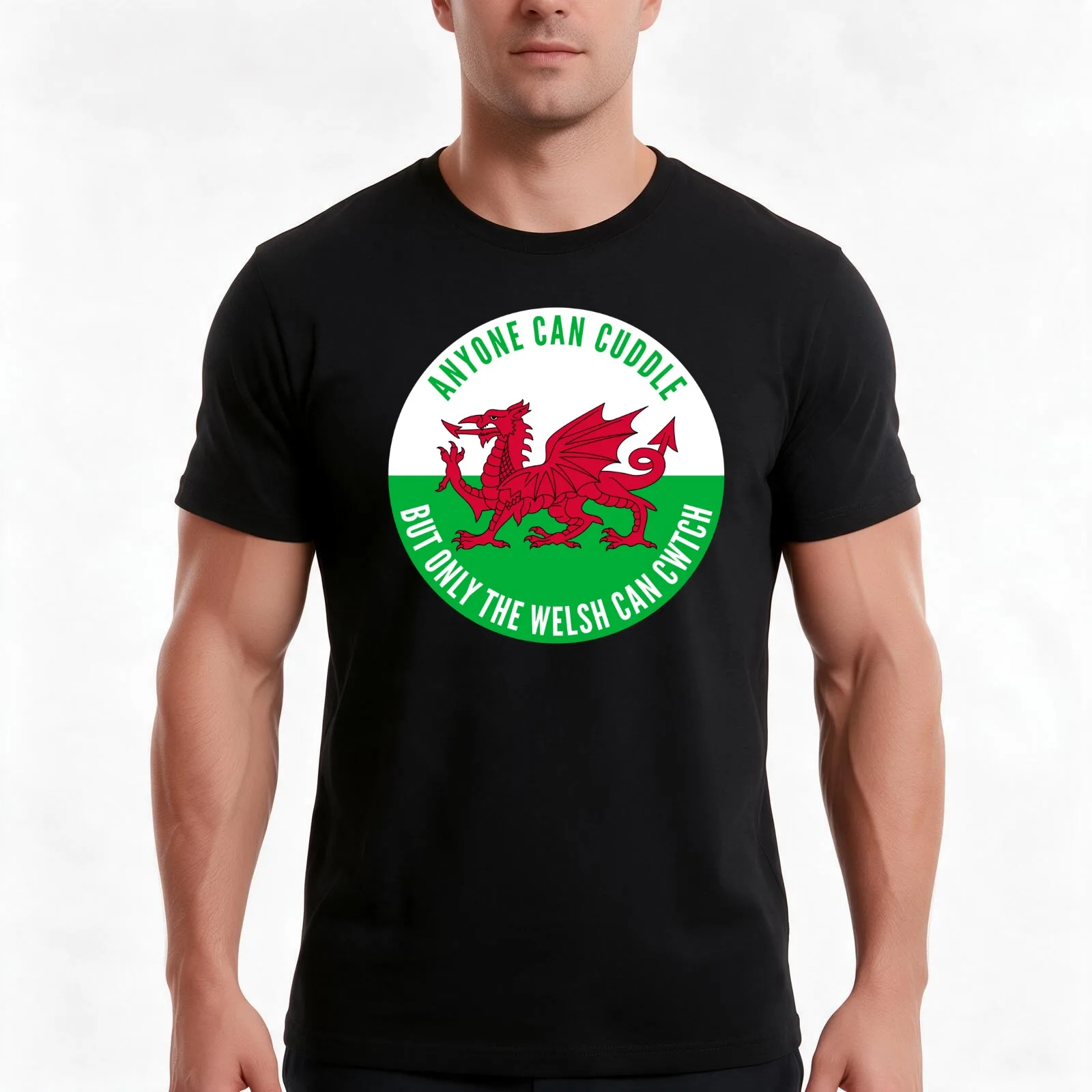 Anyone Can Cuddle, But Only The Welsh Can Cwtch! T-Shirt, Summer Casual Cotton Tee, Oversized Streetwear Tops, Unisex Men Women