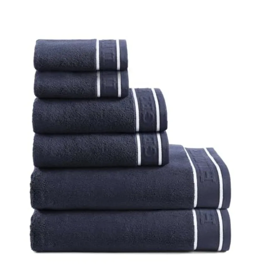 

Bathroom Towels, Soft Cotton Washcloths, Bath and Hand Towel Set, Zero Twist, Medium Weight and Highly Absorbent, Set of 6, Col