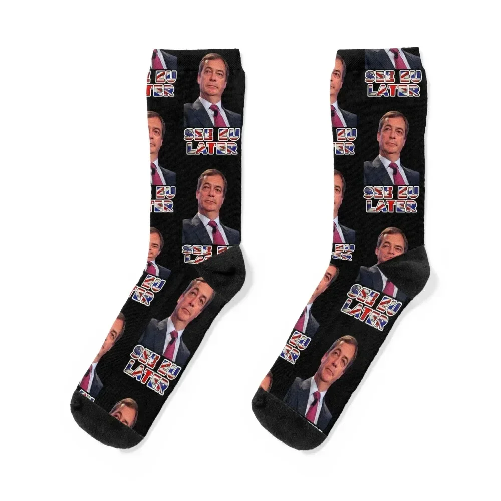 

Nigel Farage Funny Brexit European Socks football floral FASHION essential Woman Socks Men's