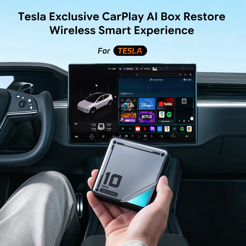 YolanAuto Ai Box for Tesla 3 Y X S Cars QCM 6125 8GB+128GB Andriod 13 Multimedia Video Box Supports Netflix&Youtube GPS Dual BT