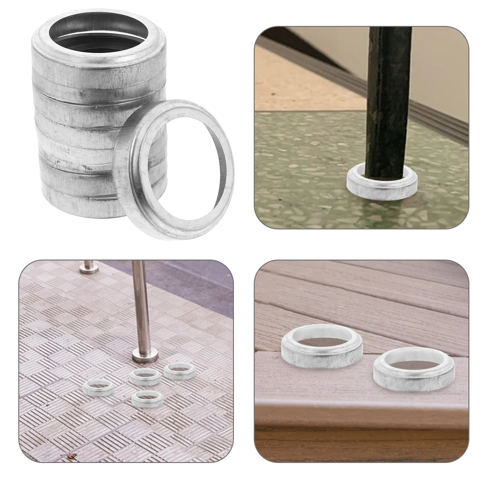 

10 Pcs Foot Cover Decorative Cap Iron Metal Durable Protection Easy Installation Round Fence Decking Post Base Cover Black Color