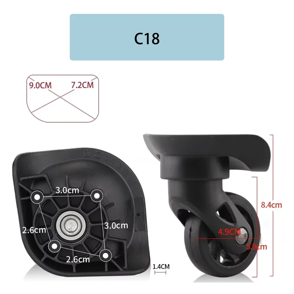 For ShengYuan C18  360° Rotation Luggage Wheel Repair Kit Replacement Spinner Wheels for Suitcase Trolley Bag Durable Material