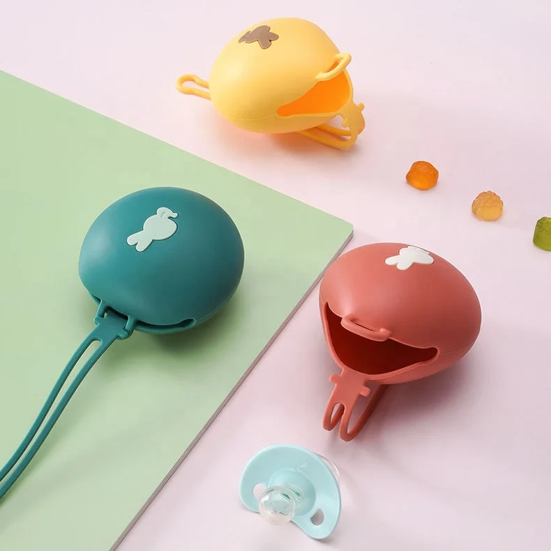 New Design Portable Nipple Case BPA Free Silicone Pacifier Holder Newborn Teething Nipple Storage Box