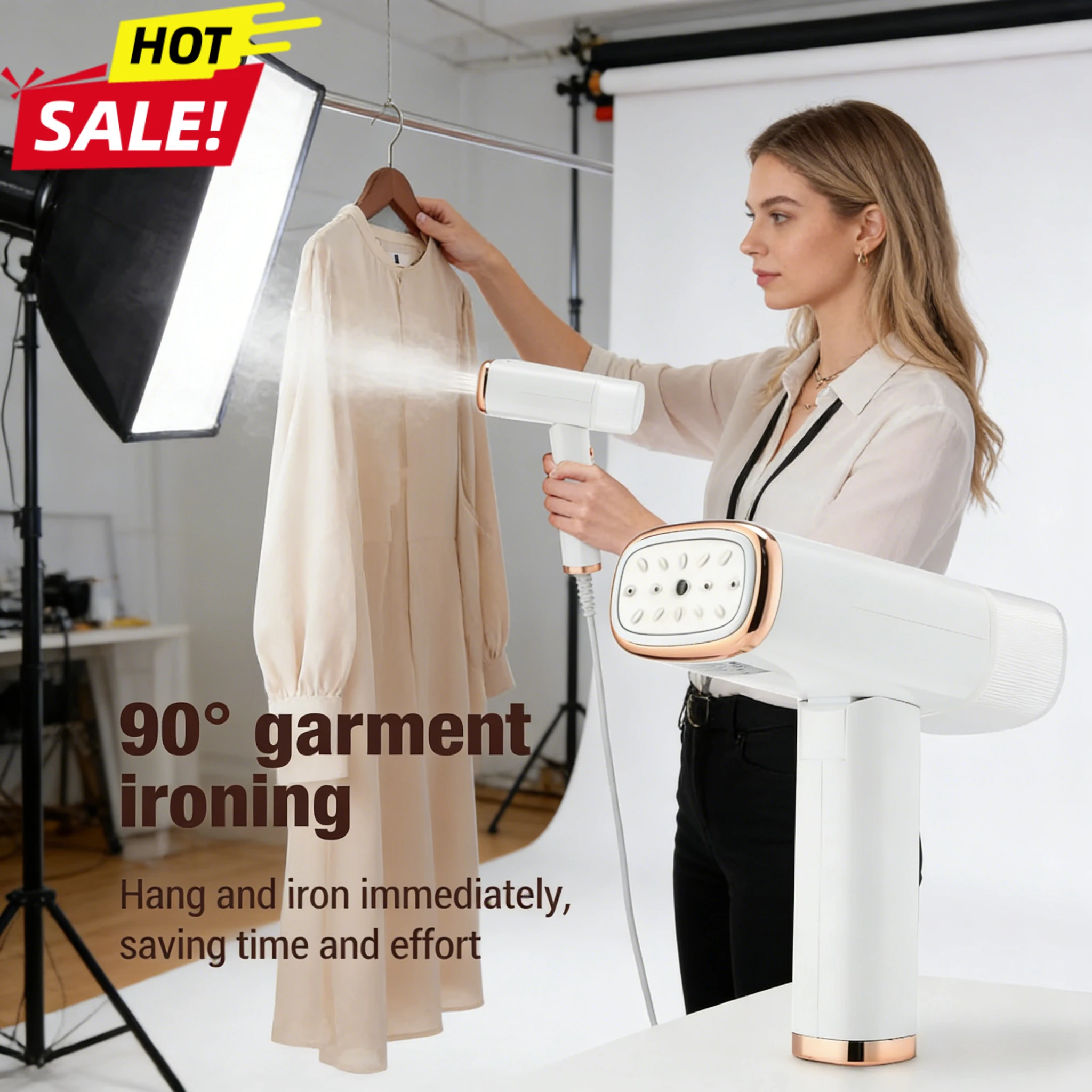 

Портативный отпариватель для одежды и утюг 2-в-1 с мощной подачей пара для всех типов тканей, быстрое и эффективное глажение для дома и путешествий