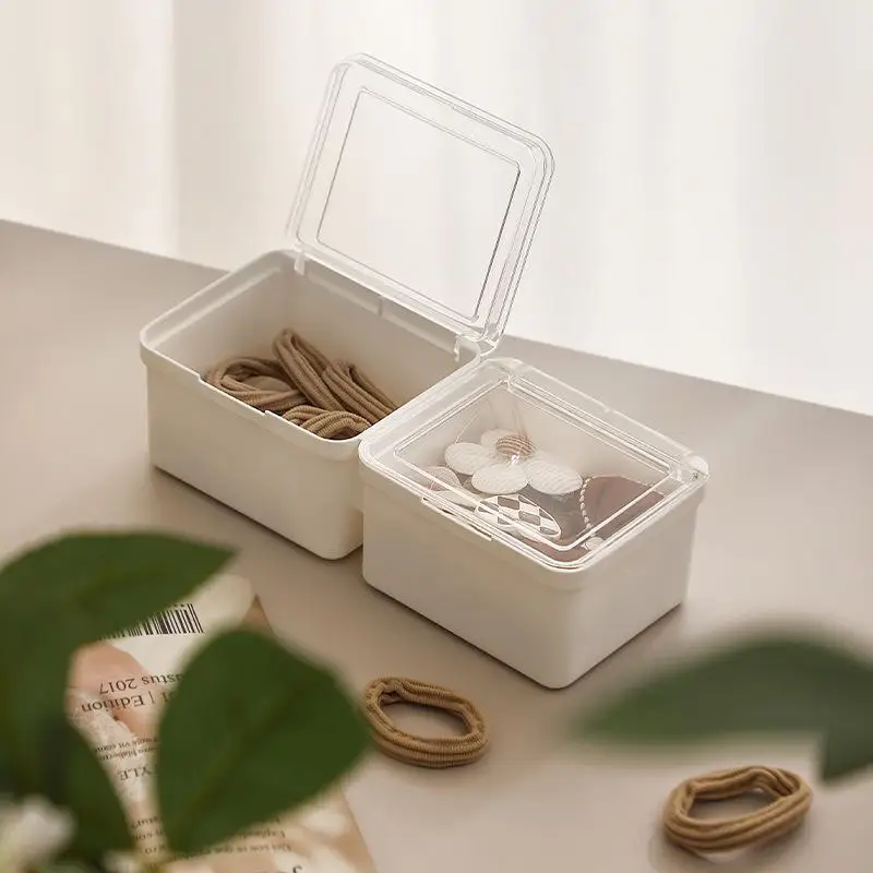 Double-Open Transparent Lid Storage Box - Multi-Purpose Organizer Container For Stationery, Cosmetics & Home Small Item Tidy