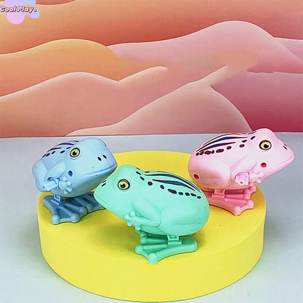 

Cartoon Design Frog Wind Up Toy Random Color Swing Toy Jumping Frog Clockwork Toy Interaction Toddler Toys Family Gathering