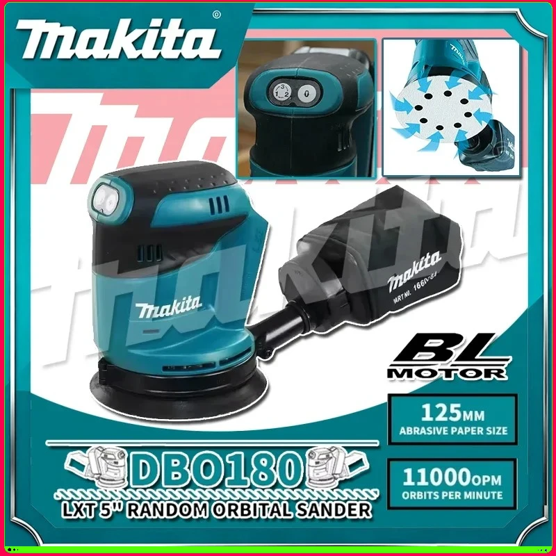 

Makita DBO180Z Lithium Ion 18V Cordless Rechargeable Disc Random Orbital Sander Woodworking Sanding Putty Polishing Bare Tool
