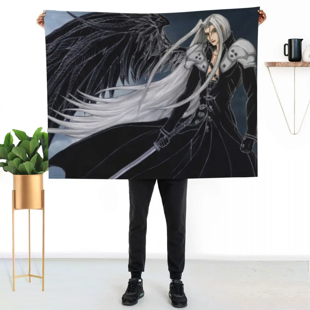 

Sephiroth - The One Winged Angel Throw Blanket Flannel Fleece Soft Warm Throw Blanket