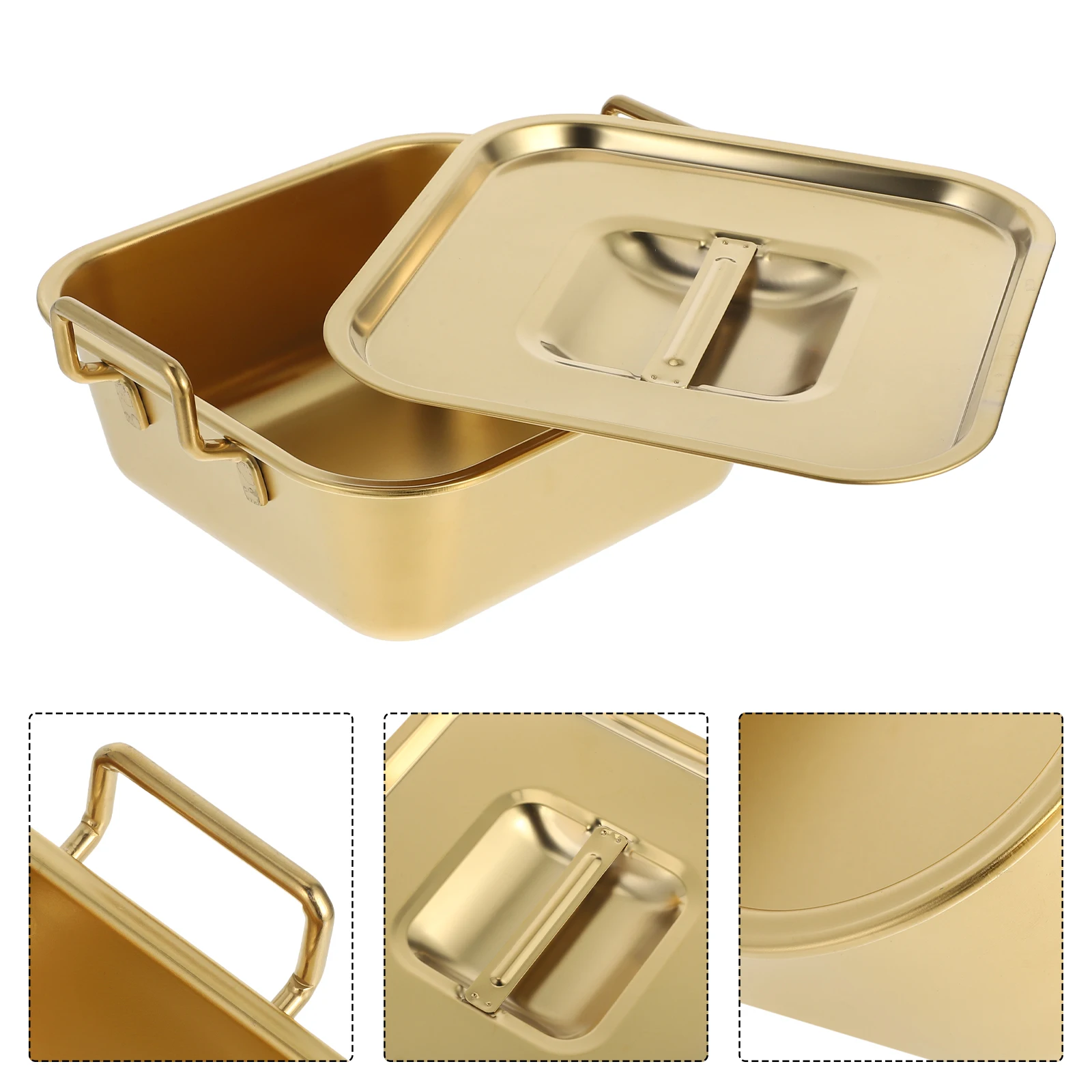

Stainless Steel Square Tray Food Serving Dish For Fried Chicken French Fries Tiramisu Desserts Kitchen Restaurant Stable