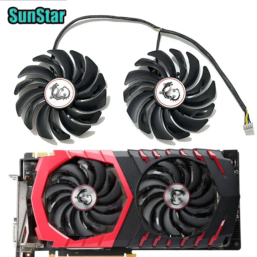 

NEW PLD10010S12HH 95MM 0.4A GTX 1080 RX 580 GPU Cooling Fan For MSI RX570 580 470 480 GTX 1060 1070 1080Ti Graphics Card Cooler