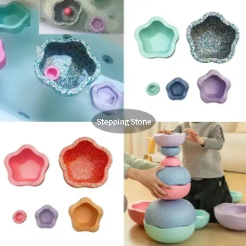 

Luminous Flower Balance Pedal Stone Rainbow Crossing Stone Child Early Education Kindergarten Physical Bridge Decoration Pendant