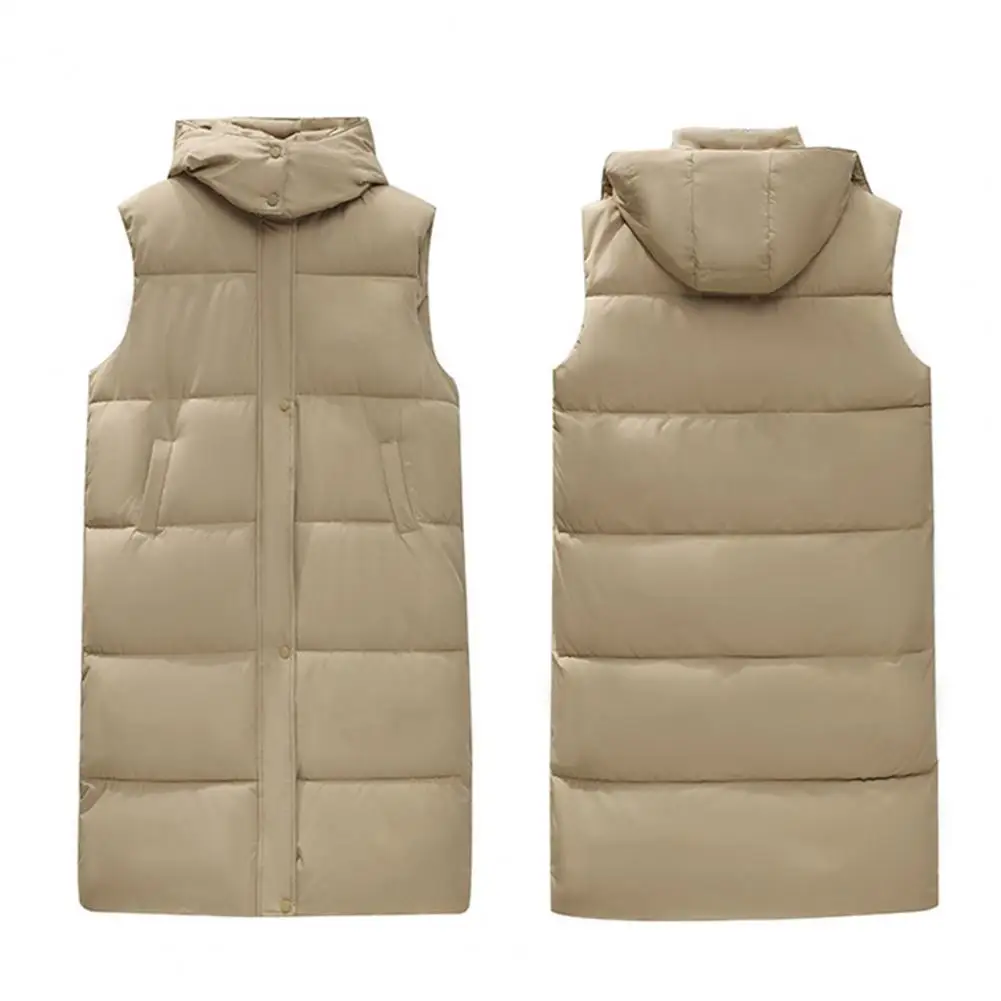 

2025 Hooded Down Cotton Woman Waistcoat Top Autumn Winter Puffer Vest Ladies Jacket New Large Size 2XL Cotton Padded Sleeveless