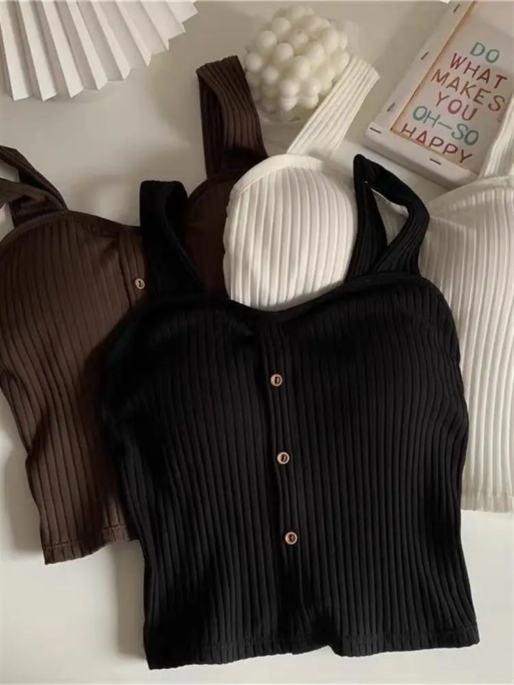 New Women's Strap Vest Inner Wear Outer Wear Chest Pad Tube Top Base Layer Wrap Back Beautiful Back Internet Celebrity Hot Se...