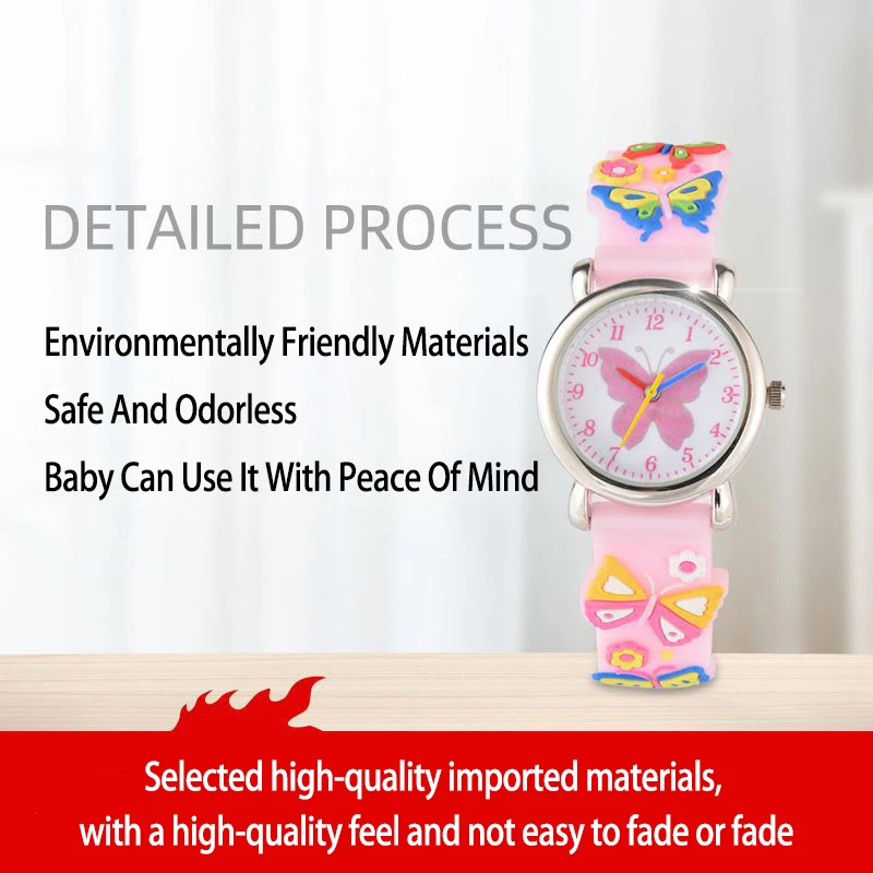 

UTHAI CQ188 3D Colorful Butterfly Cartoon Watch Cute Safe Environmentally Friendly Waterproof Quartz Watch Designed For Children