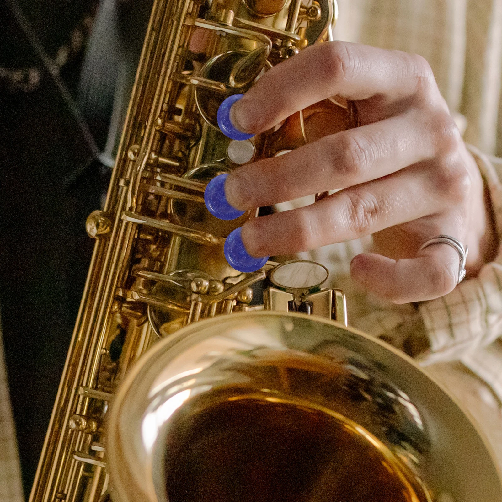 

9Pcs Portable Plastic Saxophone Press Covers Fine Workmanship Attractive Decorations For Tenor Alto Sax Instrument Fittings