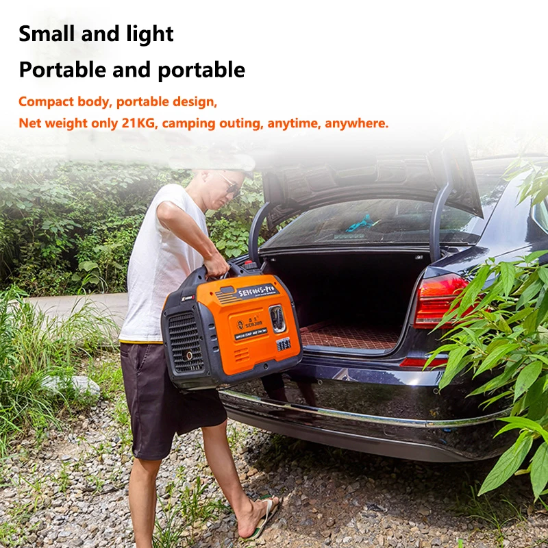 220V Household Small Quiet Digital Frequency Conversion Gasoline Generator 1KW Rv Outdoor Portable Motor