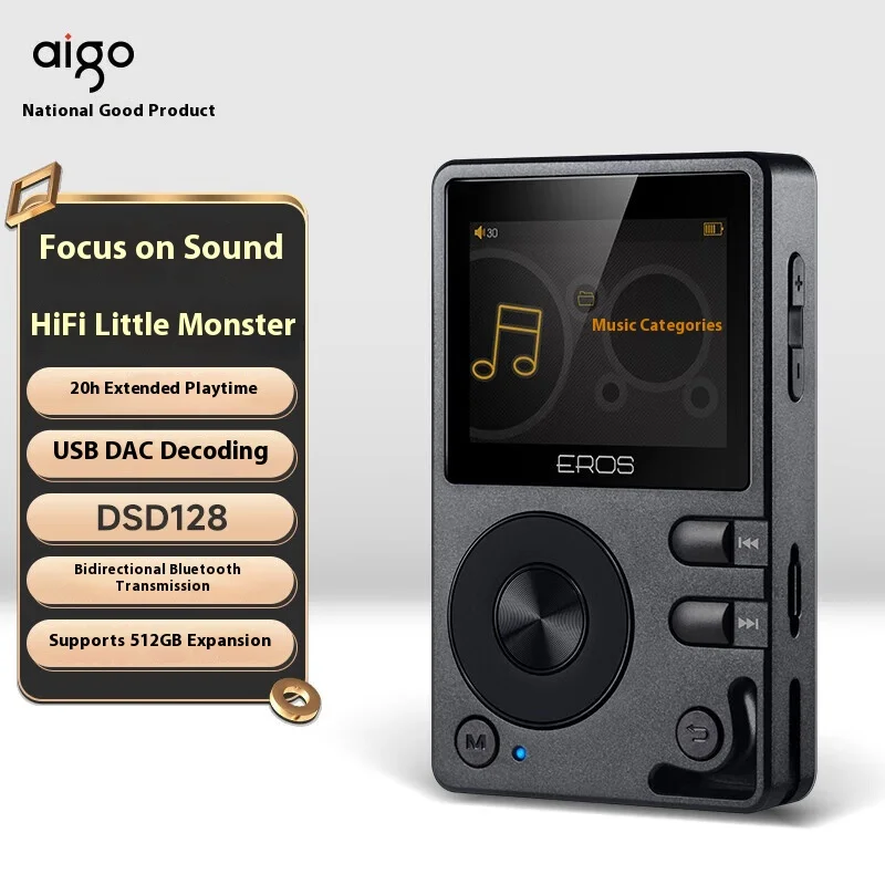 Aigo EROS Q デジタルオーディオプレーヤー 本体 Aigo Eros Q Mp3 Bluetooth HIFI Music Player Car-compatible