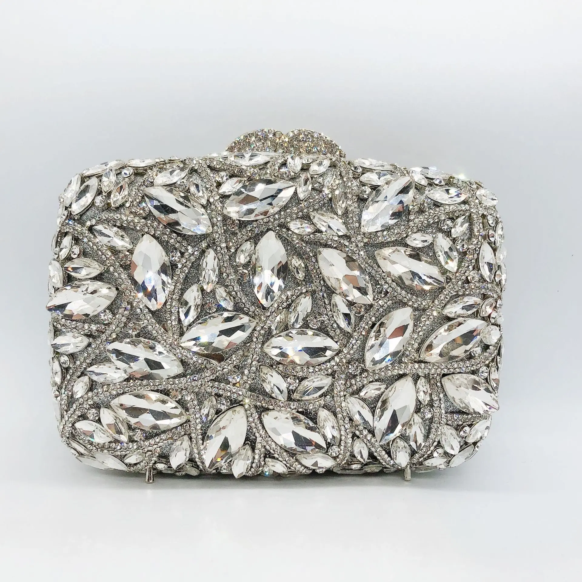 Exquisite Hollow Out Rhinestone Evening Bag Luxurious Glass Crystal Handbag Shiny Diamond Party Prom Clutch Purse for Women