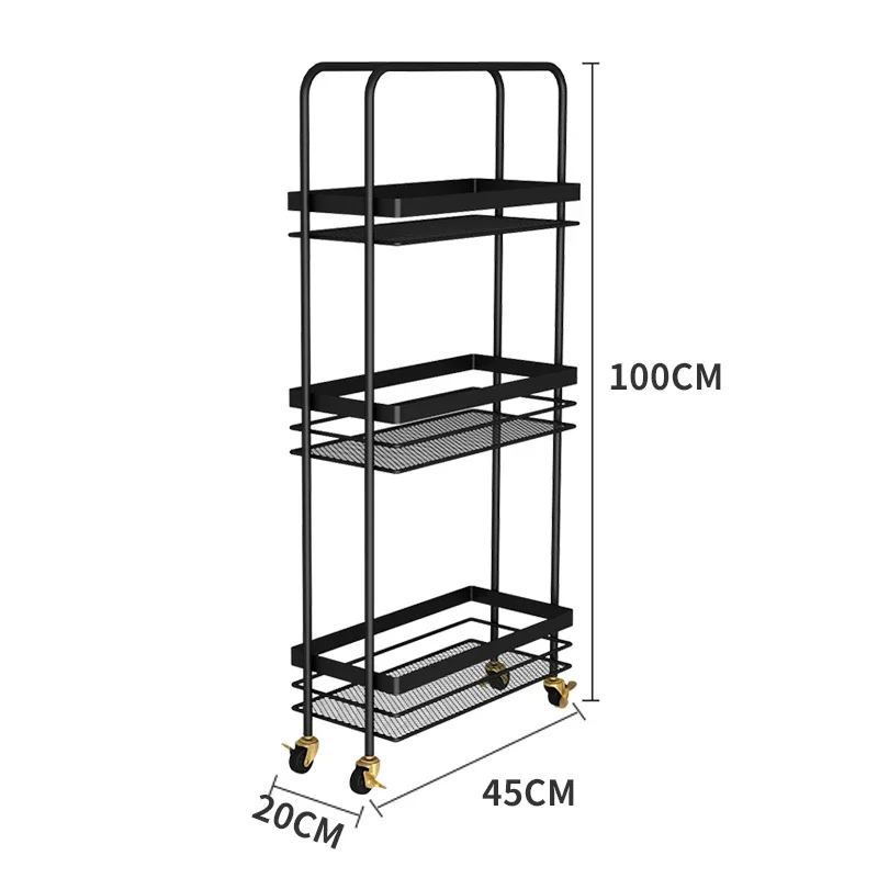 

Легкая роскошная стойка на тележке для гостиной рядом с диваном и кухней на колесах с узкими прорезями, напольная, многослойная