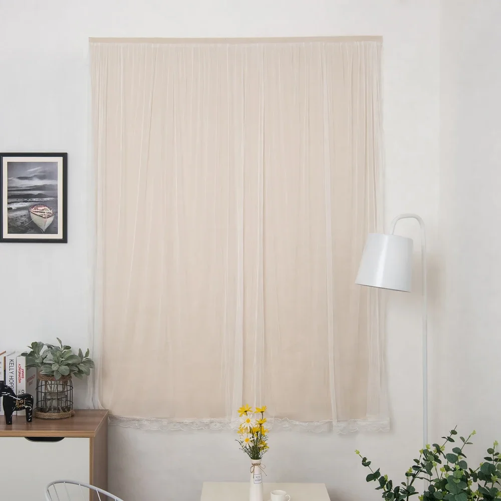 Punch Free Double-Layer Blackout Curtains Window Decor Bedroom Living Room Decoration Shading Self-adhesive Window Home Decor